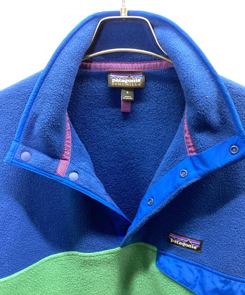 Patagonia（パタゴニア）Patagonia (パタゴニア) シンチラスナップT フリースジャケット ブルー×グリーン サイズ:Sの古着・服飾アイテム