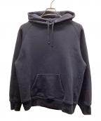 COMOLIコモリ）の古着「COMOLI　コットン裏毛プルオーバーフーディ」｜ブラック