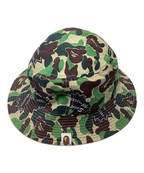 SAINT MICHAEL（セントマイケル）SAINT MICHAEL (セントマイケル) A BATHING APE (ア ベイシング エイプ) AP BUCKET HAT/ST APE/CAMO　バケットハット カーキの古着・服飾アイテム