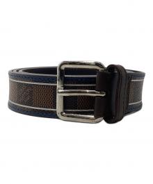 LOUIS VUITTON（ルイ ヴィトン）の古着「ダミエ サンチュール・エース」｜ネイビー×ブラウン