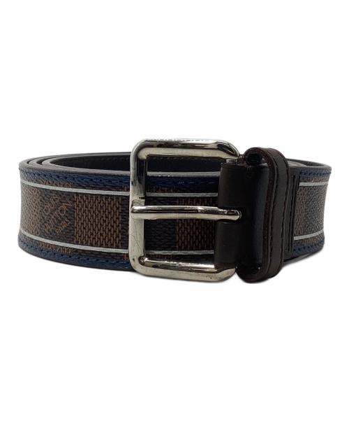 LOUIS VUITTON（ルイ ヴィトン）LOUIS VUITTON (ルイ ヴィトン) ダミエ サンチュール・エース ネイビー×ブラウン サイズ:95/38の古着・服飾アイテム