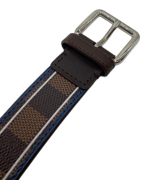 LOUIS VUITTON（ルイ ヴィトン）LOUIS VUITTON (ルイ ヴィトン) ダミエ サンチュール・エース ネイビー×ブラウン サイズ:95/38の古着・服飾アイテム