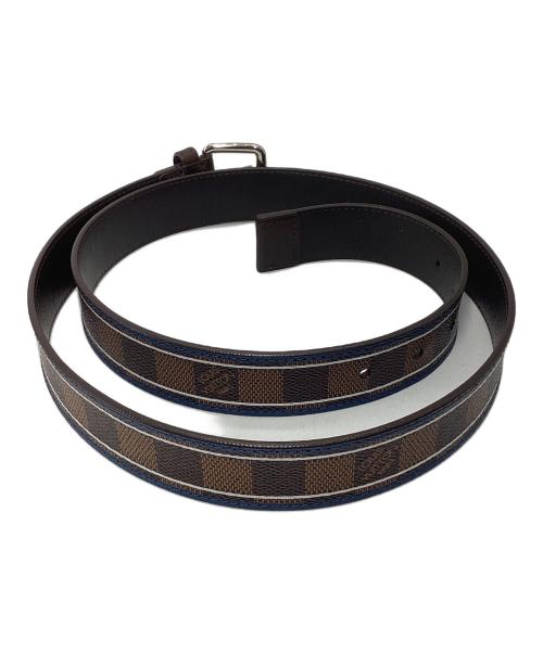 LOUIS VUITTON（ルイ ヴィトン）LOUIS VUITTON (ルイ ヴィトン) ダミエ サンチュール・エース ネイビー×ブラウン サイズ:95/38の古着・服飾アイテム