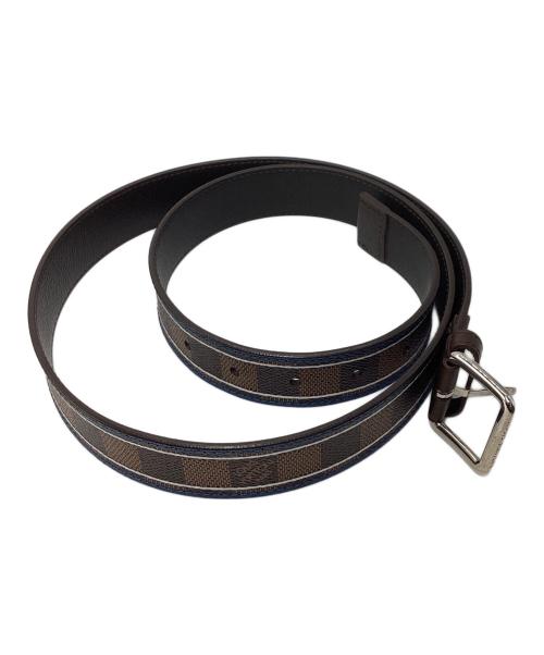 LOUIS VUITTON（ルイ ヴィトン）LOUIS VUITTON (ルイ ヴィトン) ダミエ サンチュール・エース ネイビー×ブラウン サイズ:95/38の古着・服飾アイテム