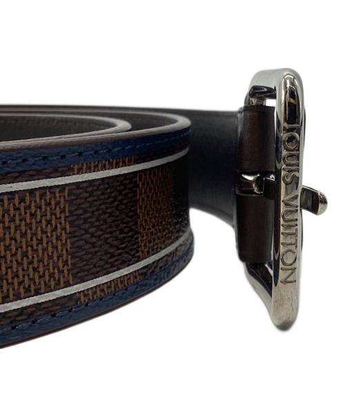 LOUIS VUITTON（ルイ ヴィトン）LOUIS VUITTON (ルイ ヴィトン) ダミエ サンチュール・エース ネイビー×ブラウン サイズ:95/38の古着・服飾アイテム