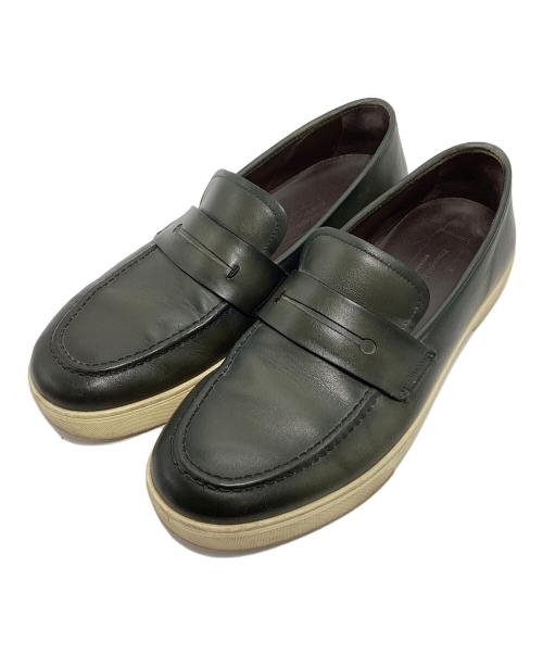 ERMENEGILDO ZEGNA（エルメネジルド・ゼニア）Ermenegildo Zegna (エルメネジルド・ゼニア) コインローファー グリーン サイズ:25の古着・服飾アイテム