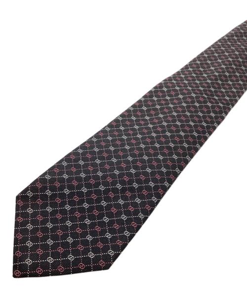 GUCCI（グッチ）GUCCI (グッチ) ネクタイ ブラック×ピンク サイズ:148cm×8cmの古着・服飾アイテム