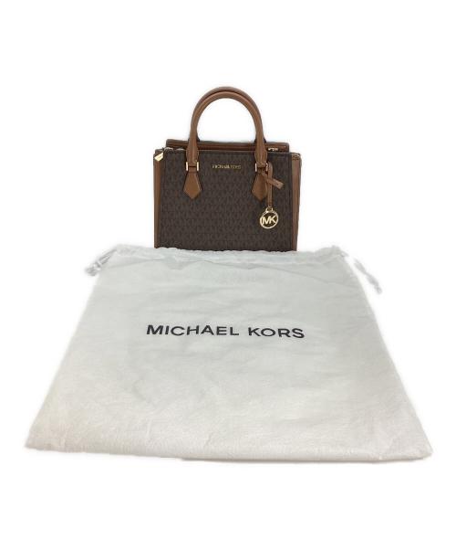 MICHAEL KORS（マイケル・コース）MICHAEL KORS (マイケル・コース) MICHAEL KORS　SHEILA センタージップ サッチェル スモール - MKシグネチャー ブラウン サイズ:　の古着・服飾アイテム