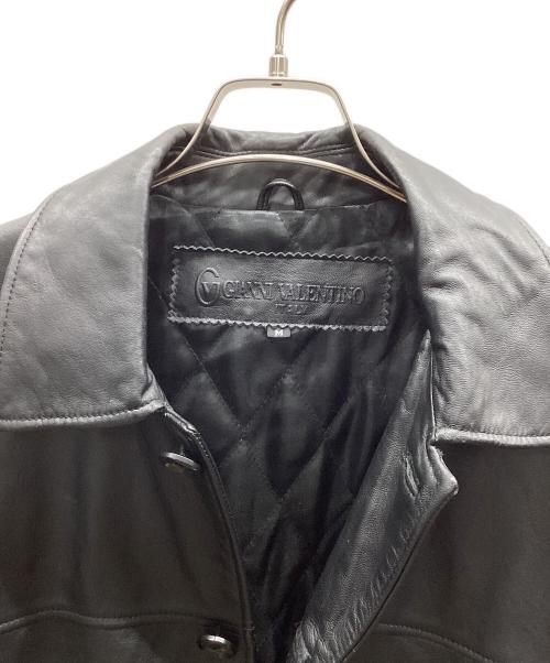 GIANNI VALENTINO（ジャンニバレンチノ）GIANNI VALENTINO (ジャンニバレンチノ) GIANNI VALENTINO　レザージャケット ブラック サイズ:Mの古着・服飾アイテム