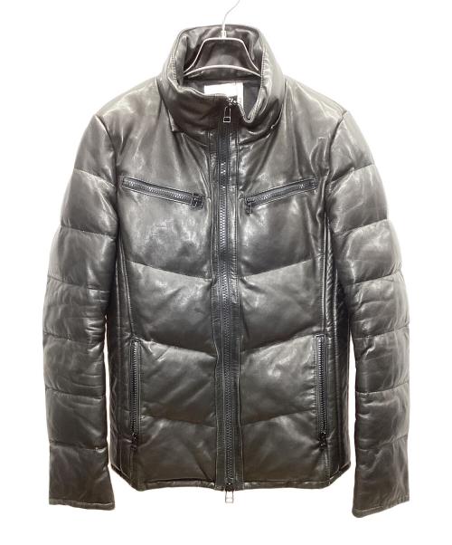 AZ by junhashimoto（エーゼイ バイ ジュンハシモト）AZ by junhashimoto (エーゼイ バイ ジュンハシモト) レザーダウンジャケット ブラック サイズ:Sの古着・服飾アイテム