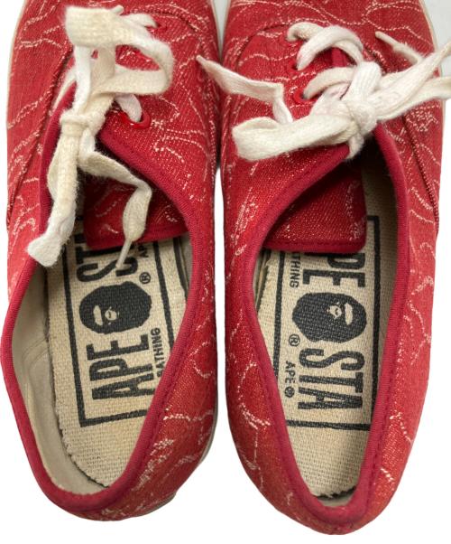 A BATHING APE（アベイシングエイプ）A BATHING APE (アベイシングエイプ) ローカットスニーカー レッド サイズ:23の古着・服飾アイテム
