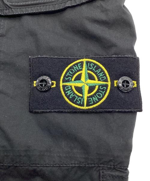 STONE ISLAND（ストーンアイランド）STONE ISLAND (ストーンアイランド) ガーメントダイコットンストレッチシャーリングテーパードカーゴパンツ ブラック サイズ:W31の古着・服飾アイテム
