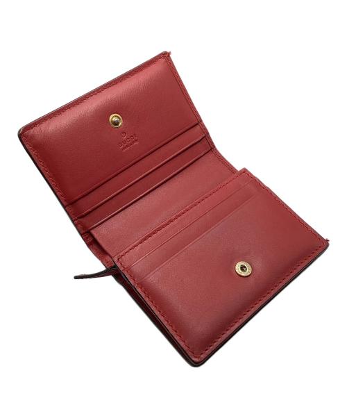 GUCCI（グッチ）GUCCI (グッチ) GGスプリーム チェリー コンパクトウォレット グレー×レッドの古着・服飾アイテム