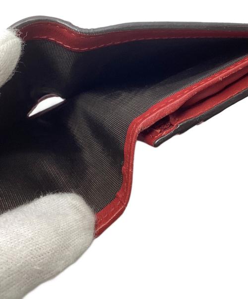 GUCCI（グッチ）GUCCI (グッチ) GGスプリーム チェリー コンパクトウォレット グレー×レッドの古着・服飾アイテム