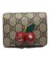 GUCCI（グッチ）の古着「GGスプリーム チェリー コンパクトウォレット」｜グレー×レッド