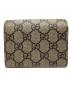 GUCCI (グッチ) GGスプリーム チェリー コンパクトウォレット グレー×レッド：10000円