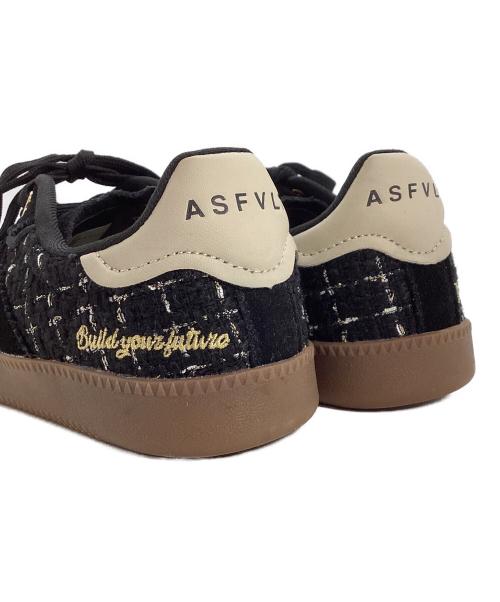 ASFVLT（アスファルト）ASFVLT (アスファルト) ツイード使いのスニーカー ブラック サイズ:36の古着・服飾アイテム
