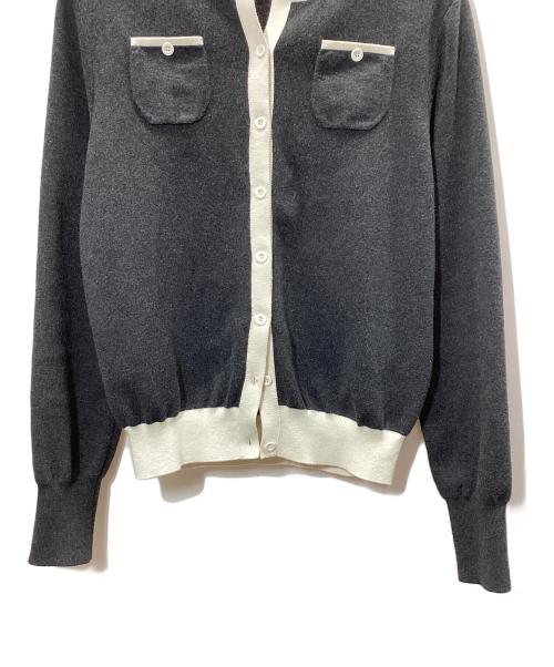 CABAN（キャバン）CABAN (キャバン) コットンカシミヤ クルーネックカーディガン ホワイト×グレー サイズ:freeの古着・服飾アイテム