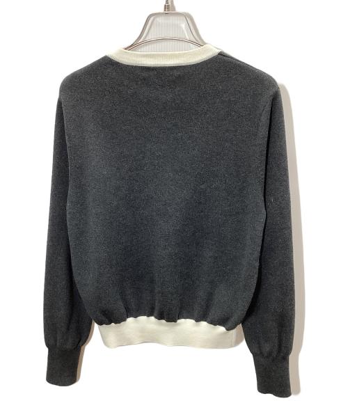 CABAN（キャバン）CABAN (キャバン) コットンカシミヤ クルーネックカーディガン ホワイト×グレー サイズ:freeの古着・服飾アイテム