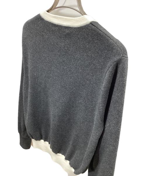 CABAN（キャバン）CABAN (キャバン) コットンカシミヤ クルーネックカーディガン ホワイト×グレー サイズ:freeの古着・服飾アイテム