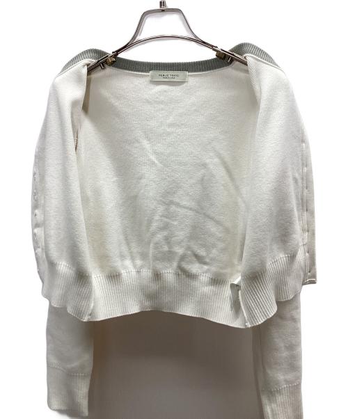 PUBLIC TOKYO（パブリックトウキョウ）PUBLIC TOKYO (パブリックトウキョウ) コットンシルククルーカーデ ホワイト サイズ:FREEの古着・服飾アイテム