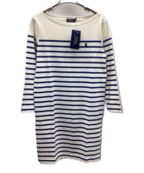 POLO RALPH LAUREN（ポロ・ラルフローレン）POLO RALPH LAUREN (ポロ・ラルフローレン) 長袖ワンピース ネイビー×ホワイト サイズ:XS 未使用品の古着・服飾アイテム