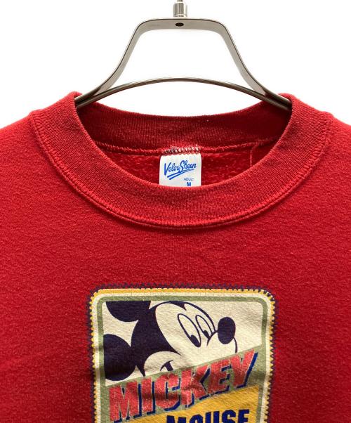 velva sheen（ベルバシーン）velva sheen (ベルバシーン) MICKEY MOUSE (ミッキーマウス) クルーネックスウェット レッド サイズ:Mの古着・服飾アイテム