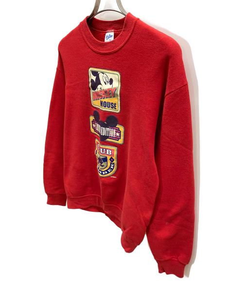 velva sheen（ベルバシーン）velva sheen (ベルバシーン) MICKEY MOUSE (ミッキーマウス) クルーネックスウェット レッド サイズ:Mの古着・服飾アイテム