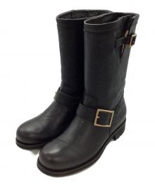 JIMMY CHOO（ジミーチュウ）の古着「JIMMY CHOO　バイカーブーツ」｜ブラック