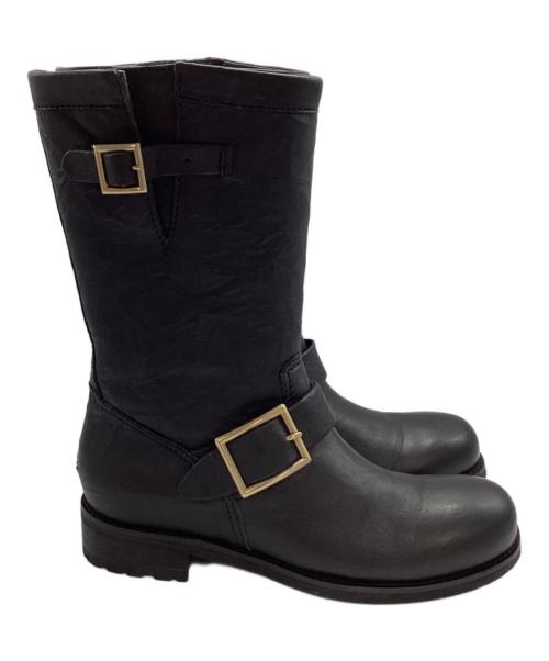 JIMMY CHOO（ジミーチュウ）JIMMY CHOO (ジミーチュウ) JIMMY CHOO　バイカーブーツ ブラック サイズ:23.5cmの古着・服飾アイテム