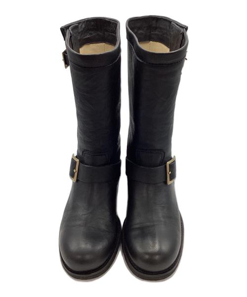 JIMMY CHOO（ジミーチュウ）JIMMY CHOO (ジミーチュウ) JIMMY CHOO　バイカーブーツ ブラック サイズ:23.5cmの古着・服飾アイテム