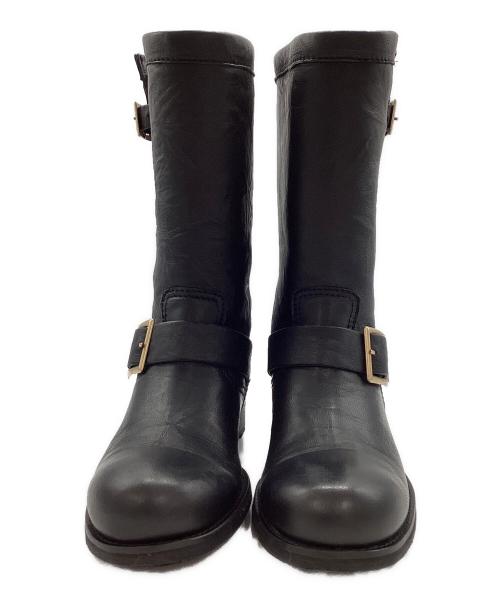 JIMMY CHOO（ジミーチュウ）JIMMY CHOO (ジミーチュウ) JIMMY CHOO　バイカーブーツ ブラック サイズ:23.5cmの古着・服飾アイテム