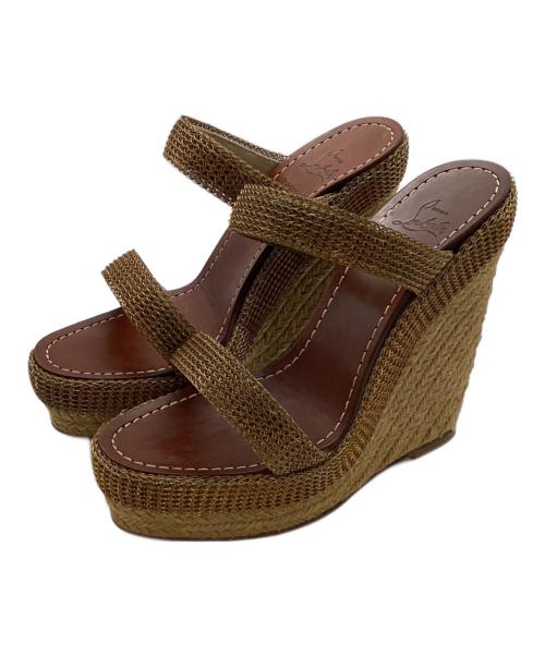 Christian Louboutin（クリスチャン・ルブタン）Christian Louboutin (クリスチャン・ルブタン) Christian Louboutin ウェッジソールサンダル ベージュ サイズ: 23cmの古着・服飾アイテム