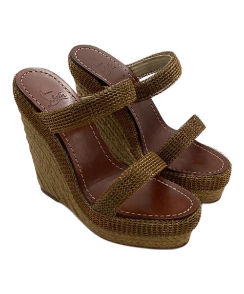 Christian Louboutin（クリスチャン・ルブタン）Christian Louboutin (クリスチャン・ルブタン) Christian Louboutin ウェッジソールサンダル ベージュ サイズ: 23cmの古着・服飾アイテム