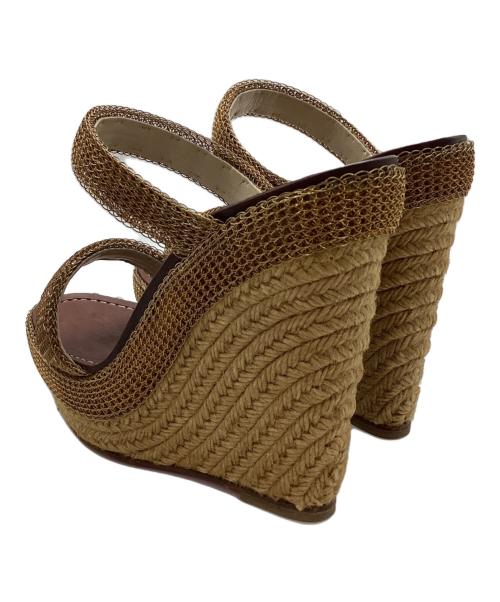 Christian Louboutin（クリスチャン・ルブタン）Christian Louboutin (クリスチャン・ルブタン) Christian Louboutin ウェッジソールサンダル ベージュ サイズ: 23cmの古着・服飾アイテム