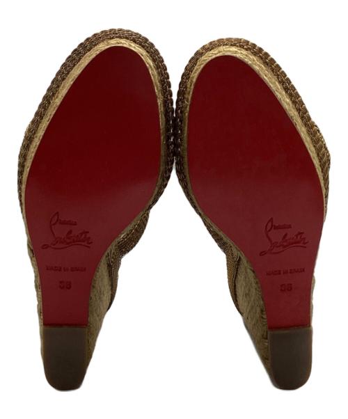 Christian Louboutin（クリスチャン・ルブタン）Christian Louboutin (クリスチャン・ルブタン) Christian Louboutin ウェッジソールサンダル ベージュ サイズ: 23cmの古着・服飾アイテム