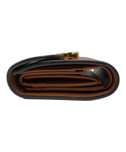 CELINE（セリーヌ）CELINE (セリーヌ) CELINE　トリオンフスモールフラップウォレット ブラウンの古着・服飾アイテム