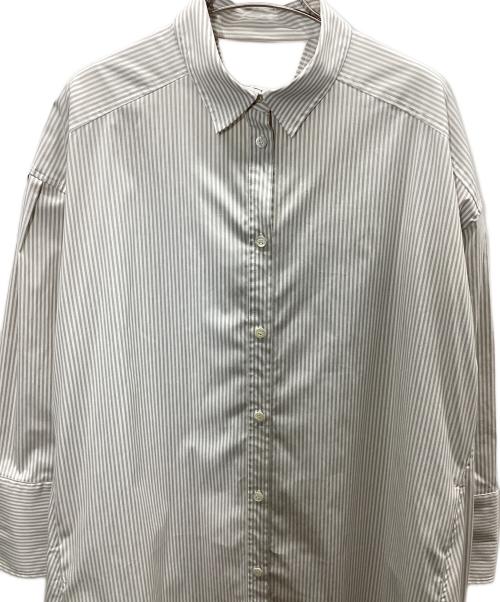 LANVIN en Bleu（ランバンオンブルー）LANVIN en Bleu (ランバンオンブルー) 長袖ワンピース ホワイト×グレー サイズ:38の古着・服飾アイテム