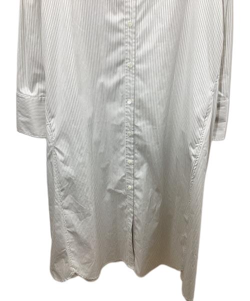 LANVIN en Bleu（ランバンオンブルー）LANVIN en Bleu (ランバンオンブルー) 長袖ワンピース ホワイト×グレー サイズ:38の古着・服飾アイテム