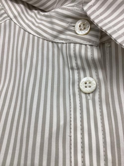 LANVIN en Bleu（ランバンオンブルー）LANVIN en Bleu (ランバンオンブルー) 長袖ワンピース ホワイト×グレー サイズ:38の古着・服飾アイテム
