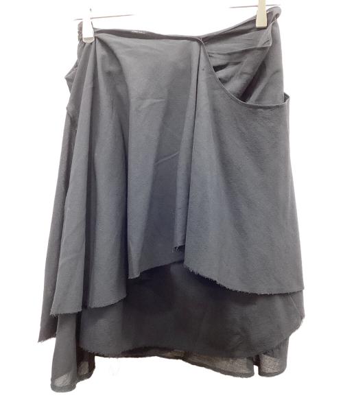 JUNYA WATANABE COMME des GARCONS（(ジュンヤワタナベ コムデギャルソン）JUNYA WATANABE COMME des GARCONS ((ジュンヤワタナベ コムデギャルソン) アシンメトリー レイヤードスカート ブラック サイズ:Mの古着・服飾アイテム