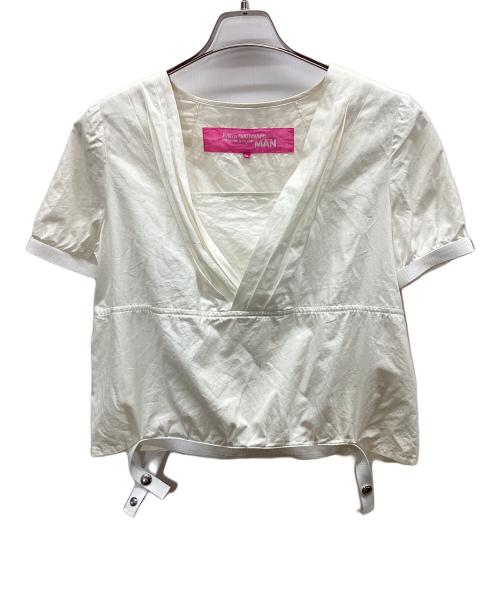 JUNYA WATANABE COMME des GARCONS MAN PINK（ジュンヤワタナベ コムデギャルソンマン ピンク）JUNYA WATANABE COMME des GARCONS MAN PINK (ジュンヤワタナベ コムデギャルソンマン ピンク) 半袖ブラウス ホワイト サイズ:Mの古着・服飾アイテム
