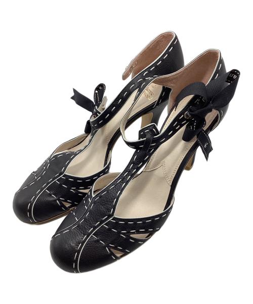 Vivienne Westwood（ヴィヴィアンウエストウッド）Vivienne Westwood (ヴィヴィアンウエストウッド) ステッチリボンパンプス ブラック サイズ:SIZE 36の古着・服飾アイテム