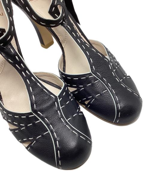 Vivienne Westwood（ヴィヴィアンウエストウッド）Vivienne Westwood (ヴィヴィアンウエストウッド) ステッチリボンパンプス ブラック サイズ:SIZE 36の古着・服飾アイテム