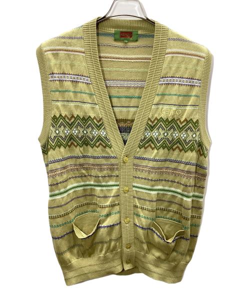 KENZO GOLF（ケンゾー ゴルフ）KENZO GOLF (ケンゾー ゴルフ) 薄手ニット イエロー サイズ:Lの古着・服飾アイテム