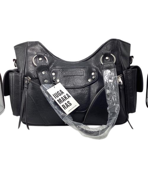 IUGAMAKARAS（イウガマカラス）IUGAMAKARAS (イウガマカラス) Studded Leather Shoulder Bag ブラック 未使用品の古着・服飾アイテム