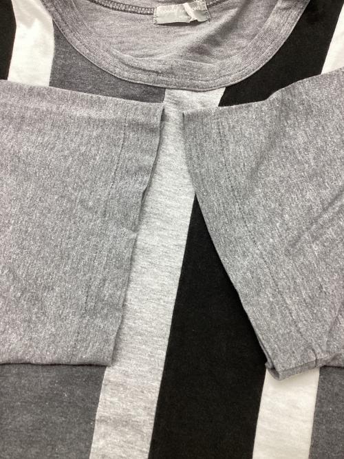 COMME des GARCONS HOMME（コムデギャルソン オム）COMME des GARCONS HOMME (コムデギャルソン オム) 半袖カットソー ブラック×グレー×ホワイト サイズ:不明の古着・服飾アイテム