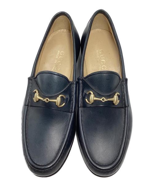 GUCCI（グッチ）GUCCI (グッチ) ビットローファー ネイビー サイズ:22.5の古着・服飾アイテム
