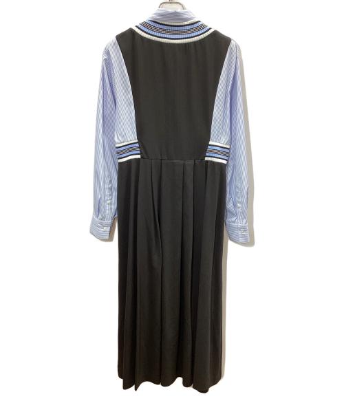 furfur（ファーファー）furfur (ファーファー) 長袖ワンピース ブラック×ブルー サイズ:FREEの古着・服飾アイテム