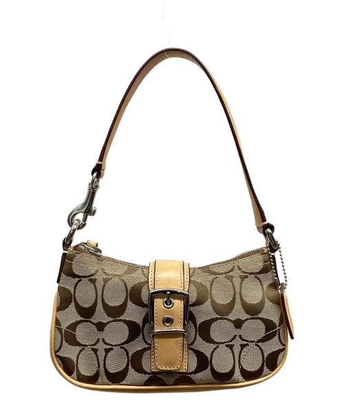 COACH（コーチ）COACH (コーチ) COACH　シグネチャー　ミニハンドバッグ ブラウンの古着・服飾アイテム